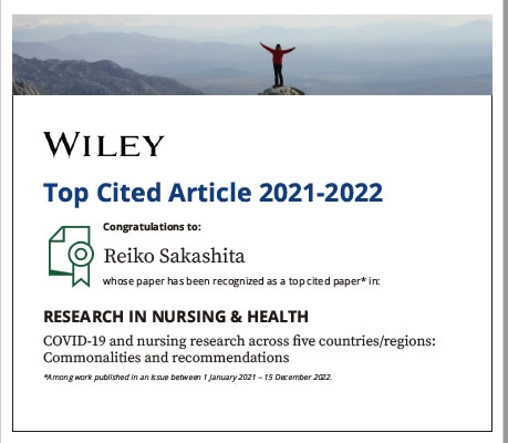 Top Cited Article 2021-2022に選ばれました．